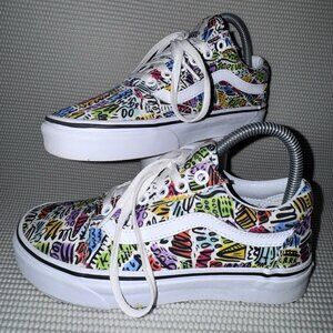 Vans Old Skool x Dallas Clayton Pride Multicolor Graffiti Print Shoes Women’s 6